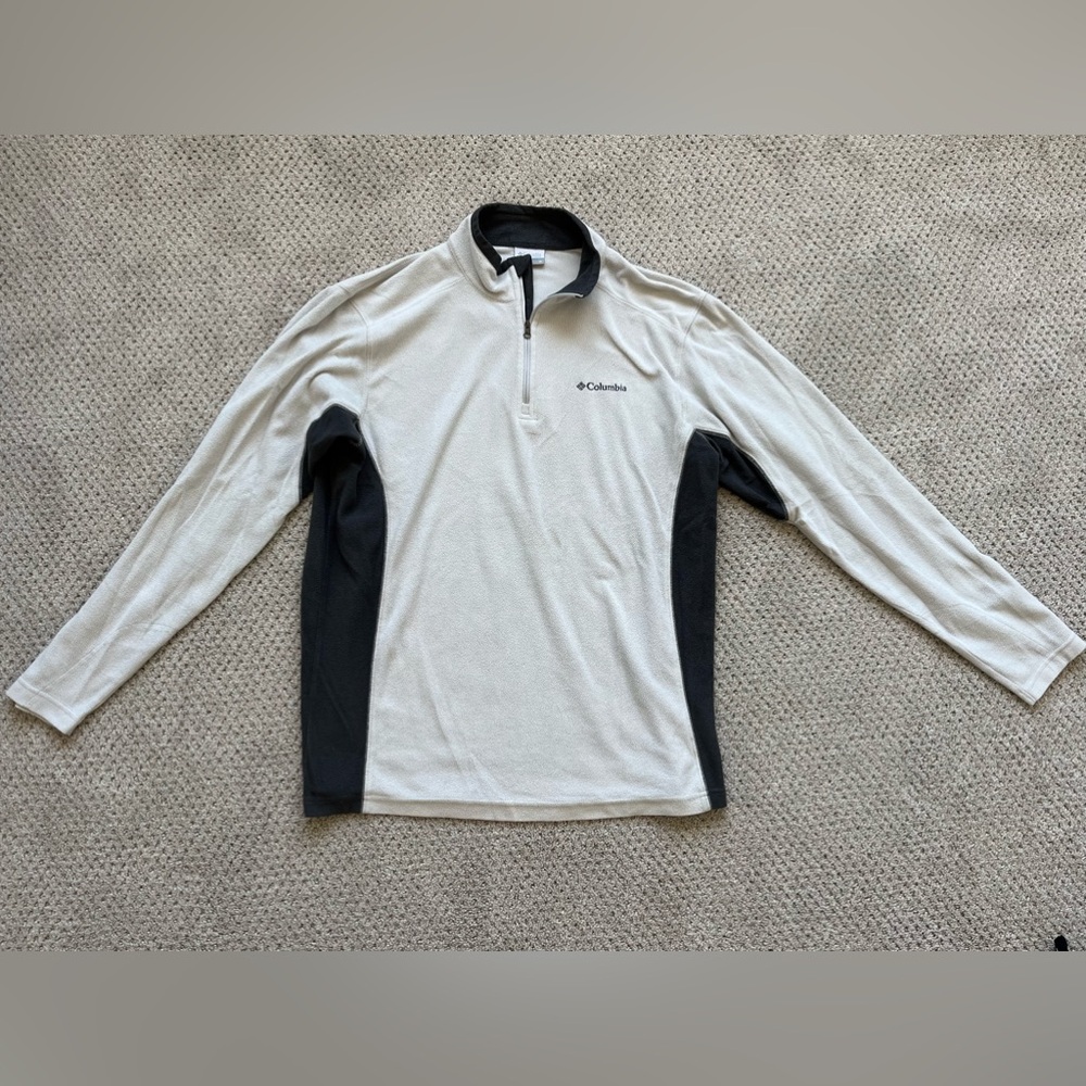 Columbia White and Black Quarter-Zip Pullover